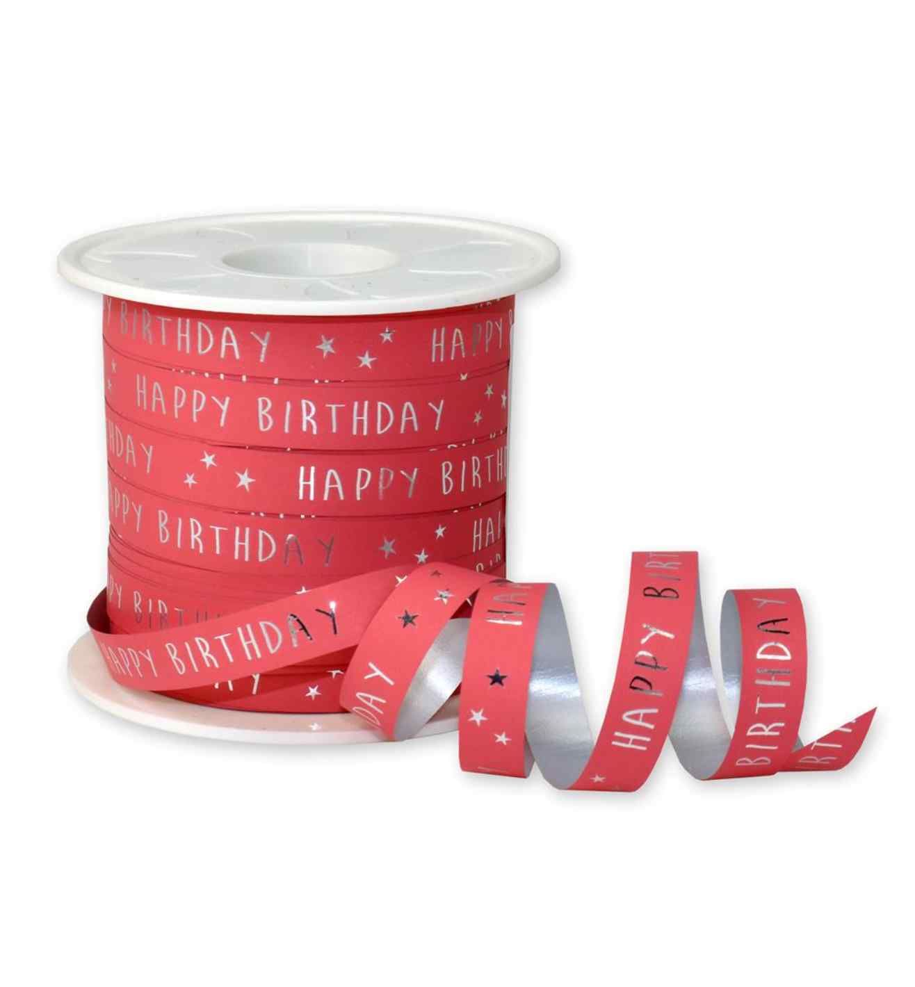 Birthday Coral Ribbon 10mm x 100m