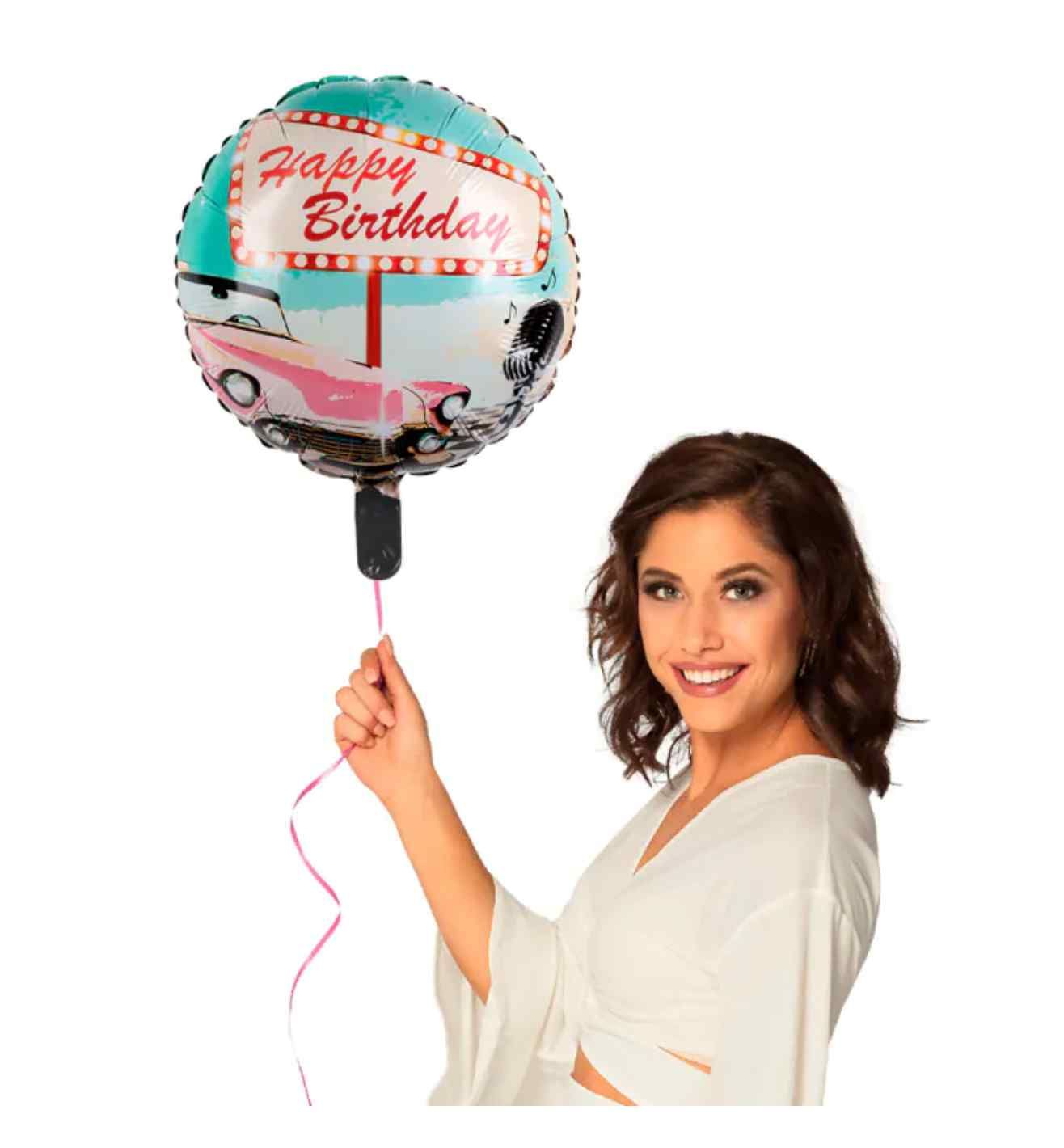 18" Rock 'n Roll Happy Birthday Foil Balloon