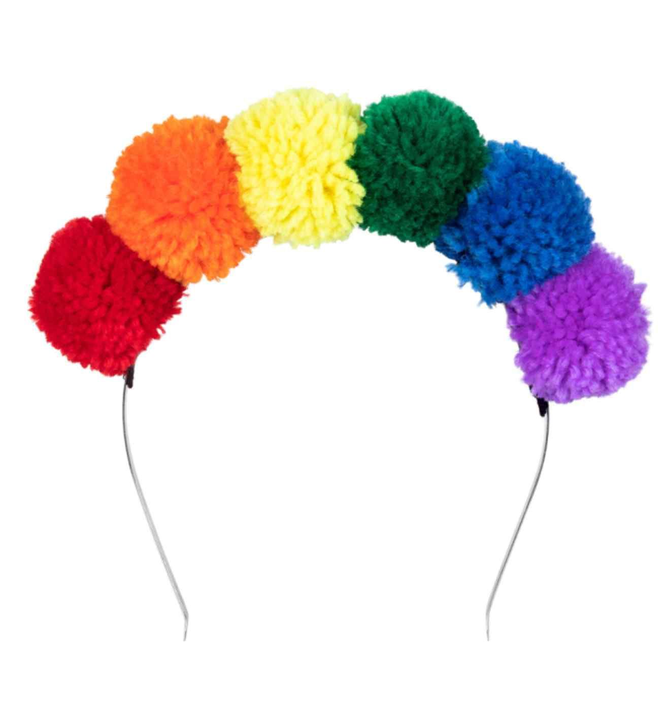 Tiara Pompom Rainbow