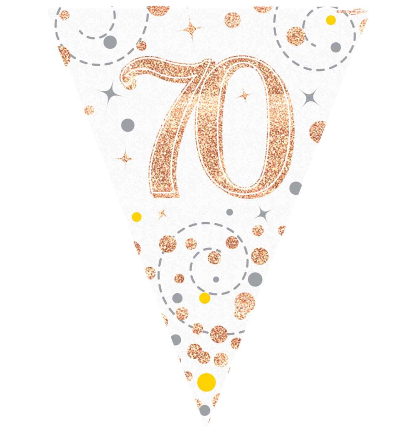 3.9m Oaktree '70' White & Rose Gold Bunting