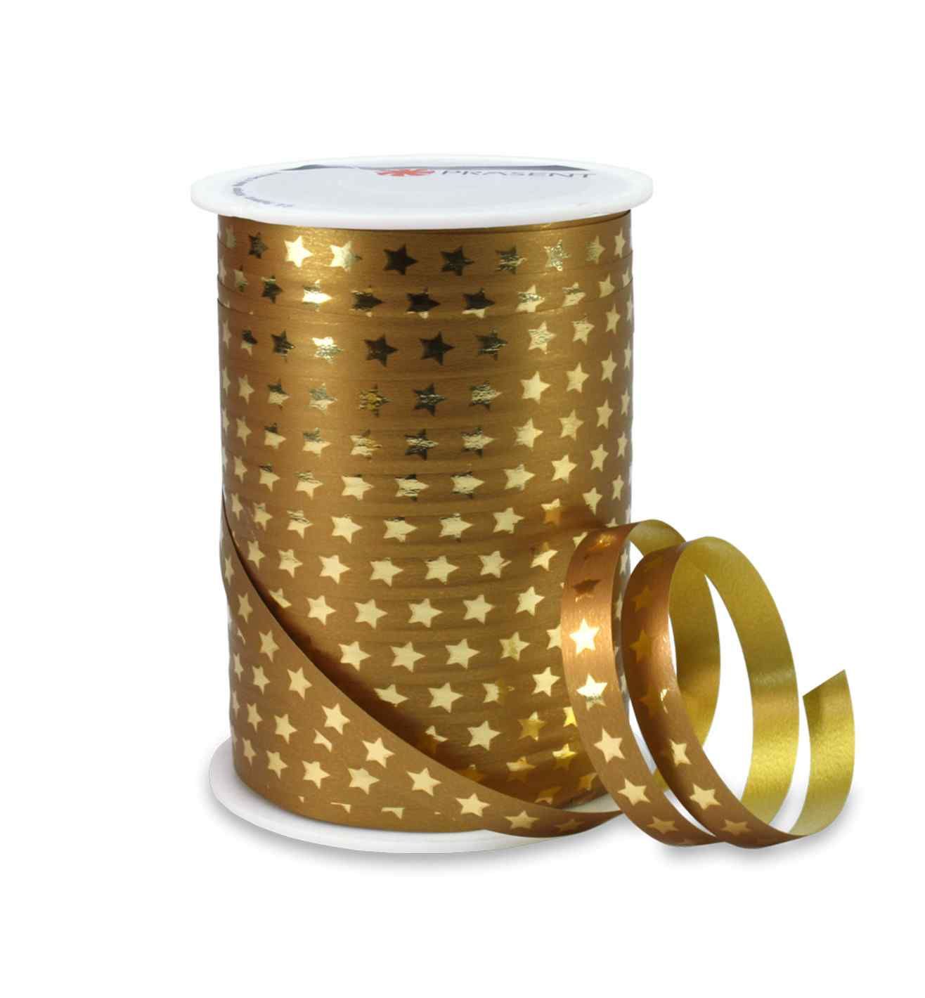 Christmas Star 10mm x 100mm Ribbon Gold
