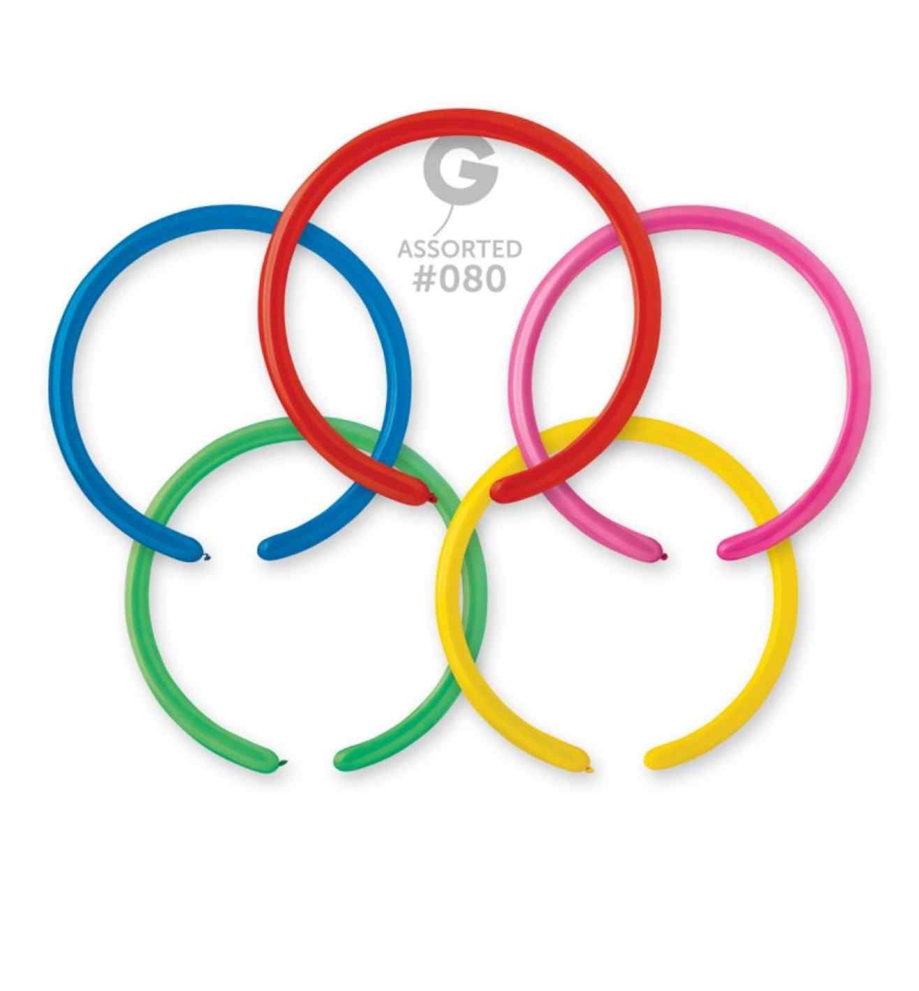 1" Gemar Classic Assortment Modelling Balloons 100ct