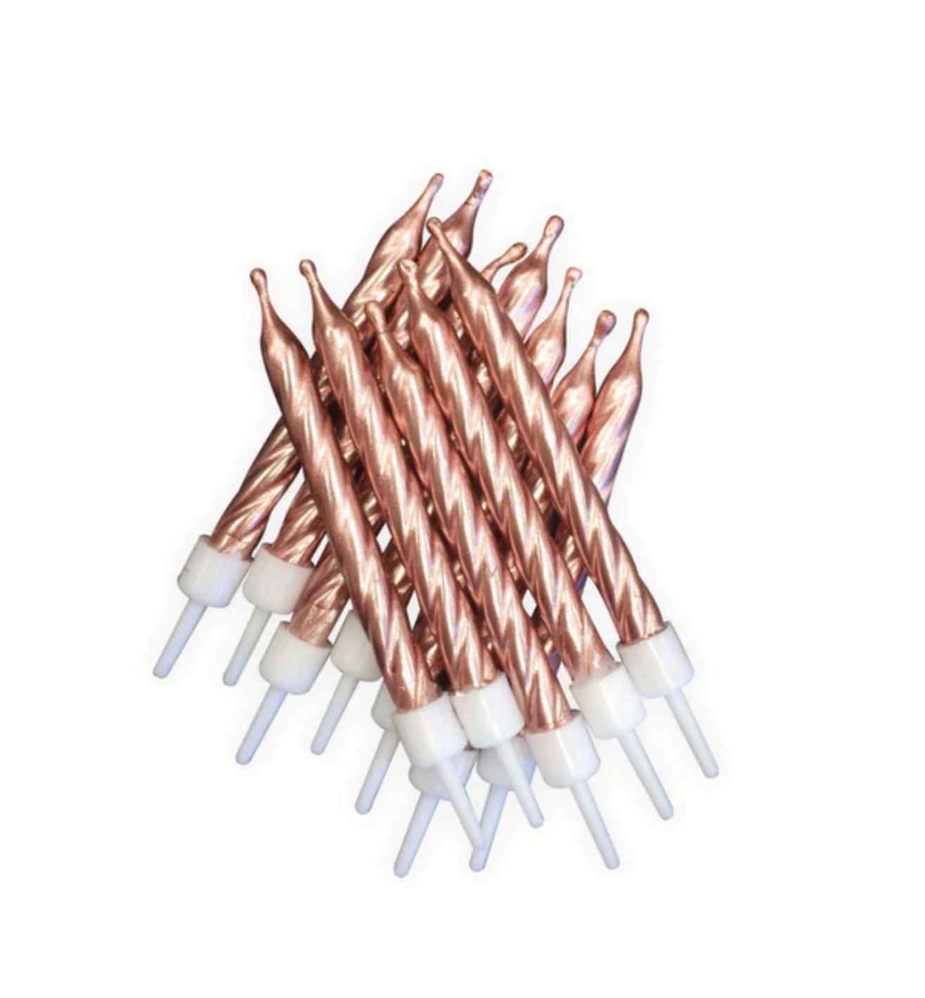 Metallic Candles Rose Gold with Holders