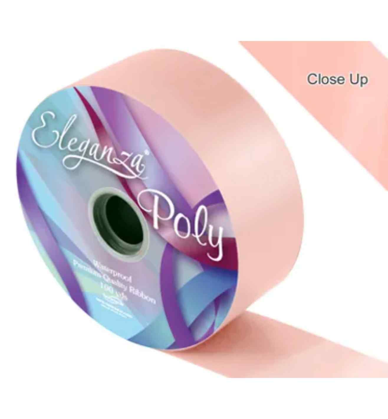 50mm x 91m Eleganza Poly Ribbon Peach
