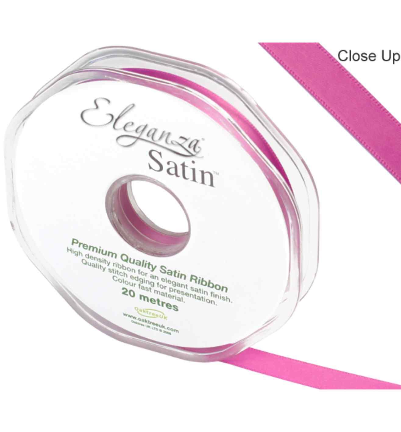Eleganza Satin Double Faced Cerise - 10mm x 20m