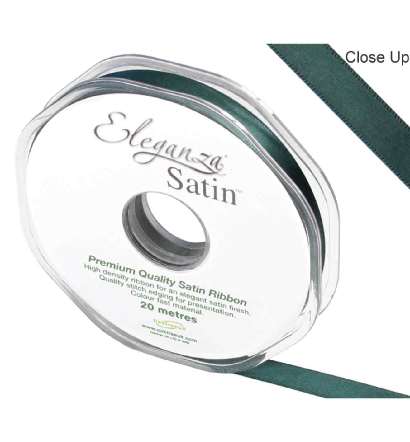 Eleganza Satin Double Faced Green - 10mm x 20m