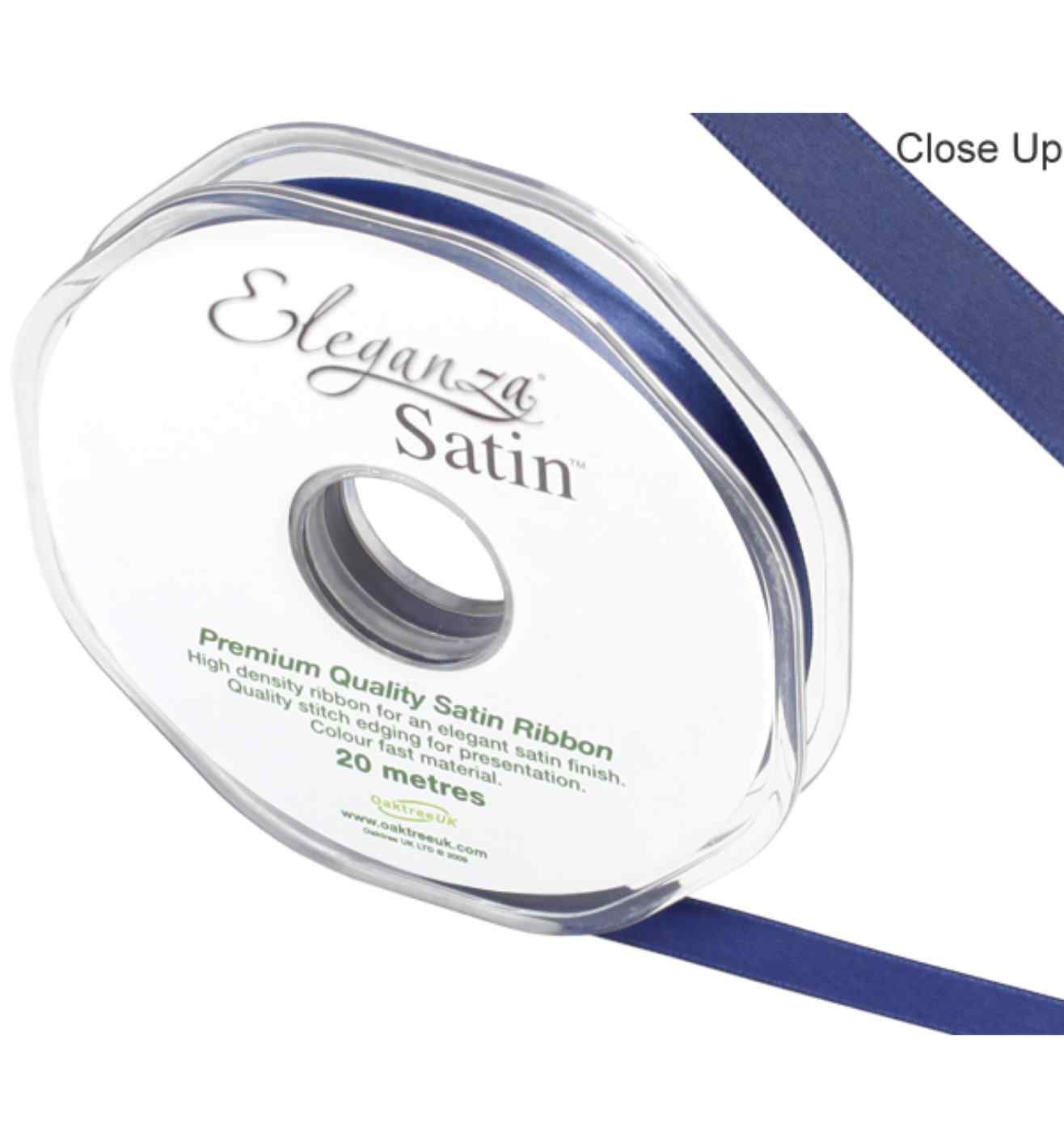 Eleganza Satin Double Faced Midnight Blue - 10mm x 20m