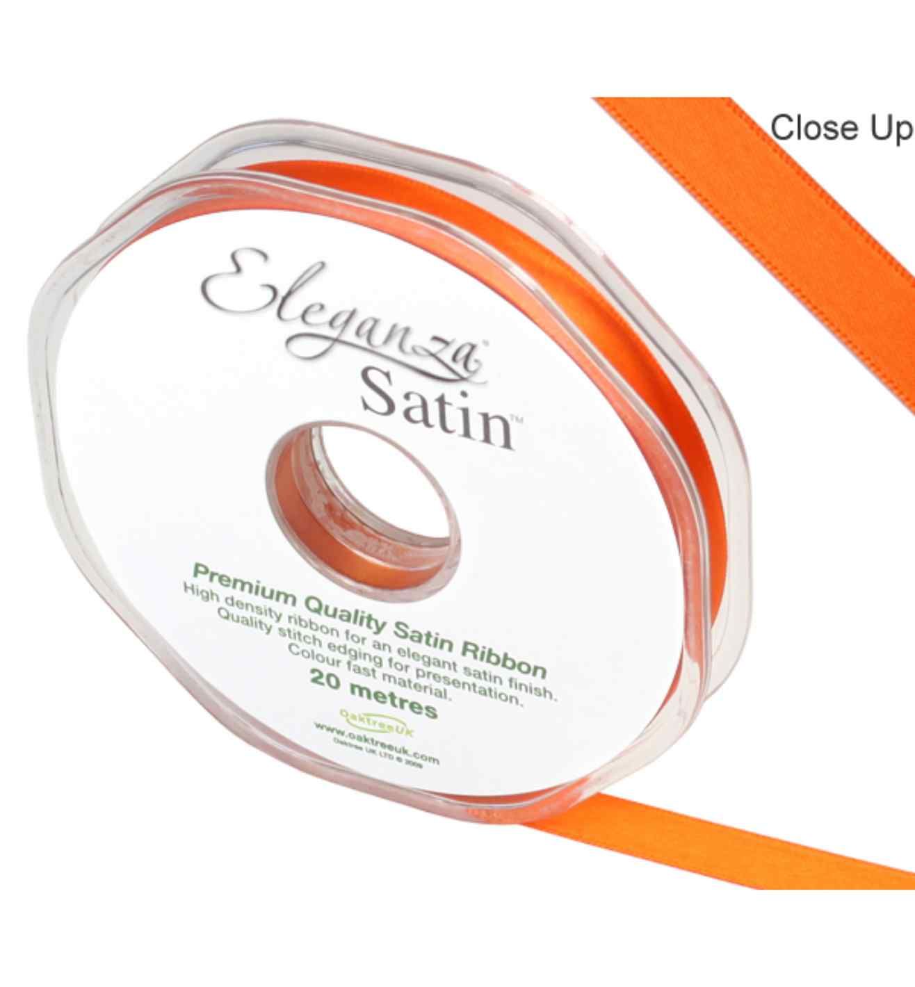Eleganza Satin Double Faced Orange - 10mm x 20m