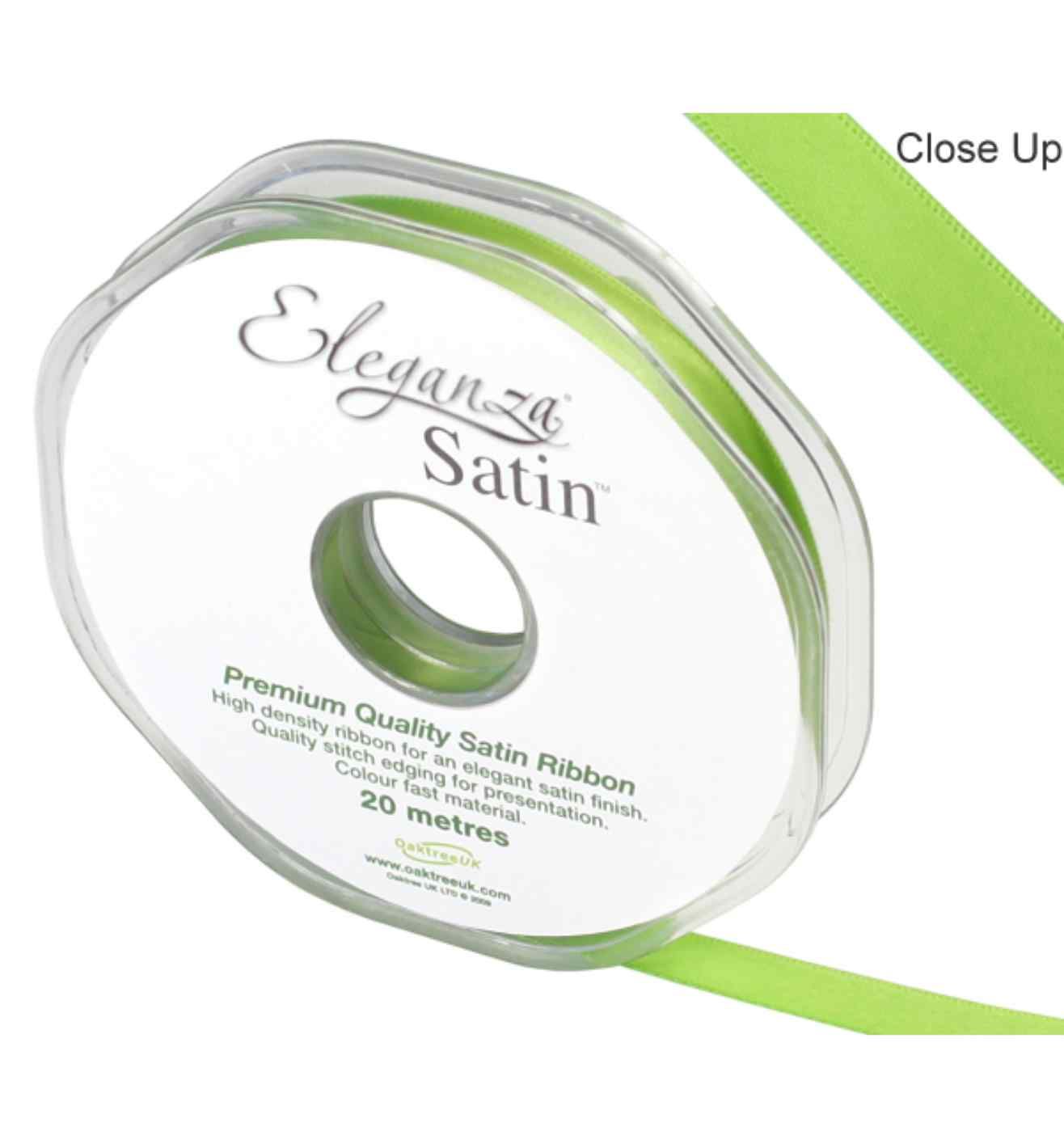 Eleganza Satin Double Faced Pistachio Green - 10mm x 20m