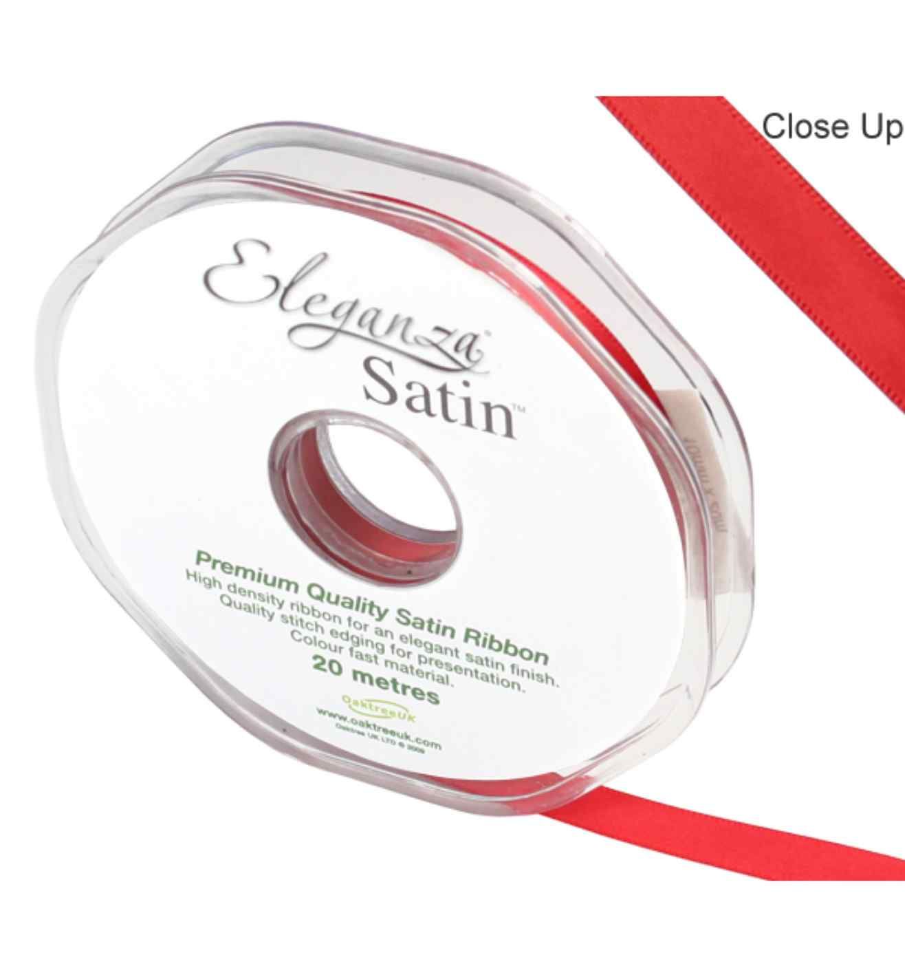 Eleganza Satin Double Faced Red - 10mm x 20m