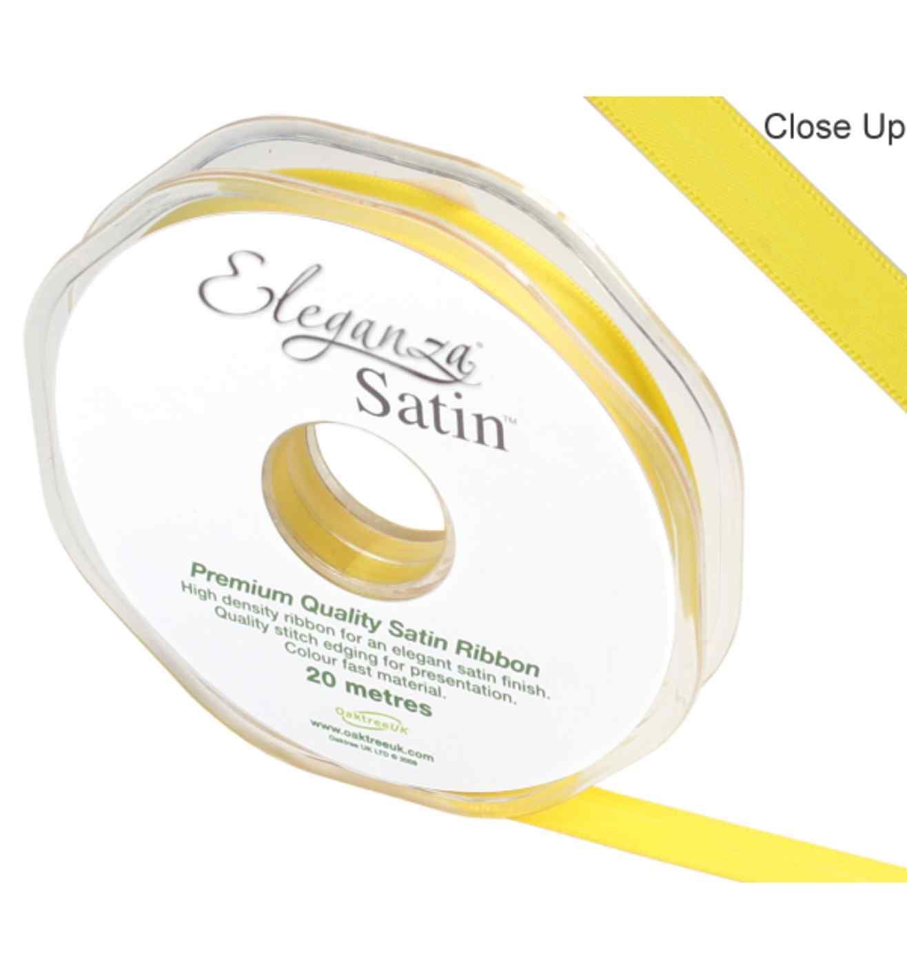 Eleganza Satin Double Faced Yellow - 10mm x 20m