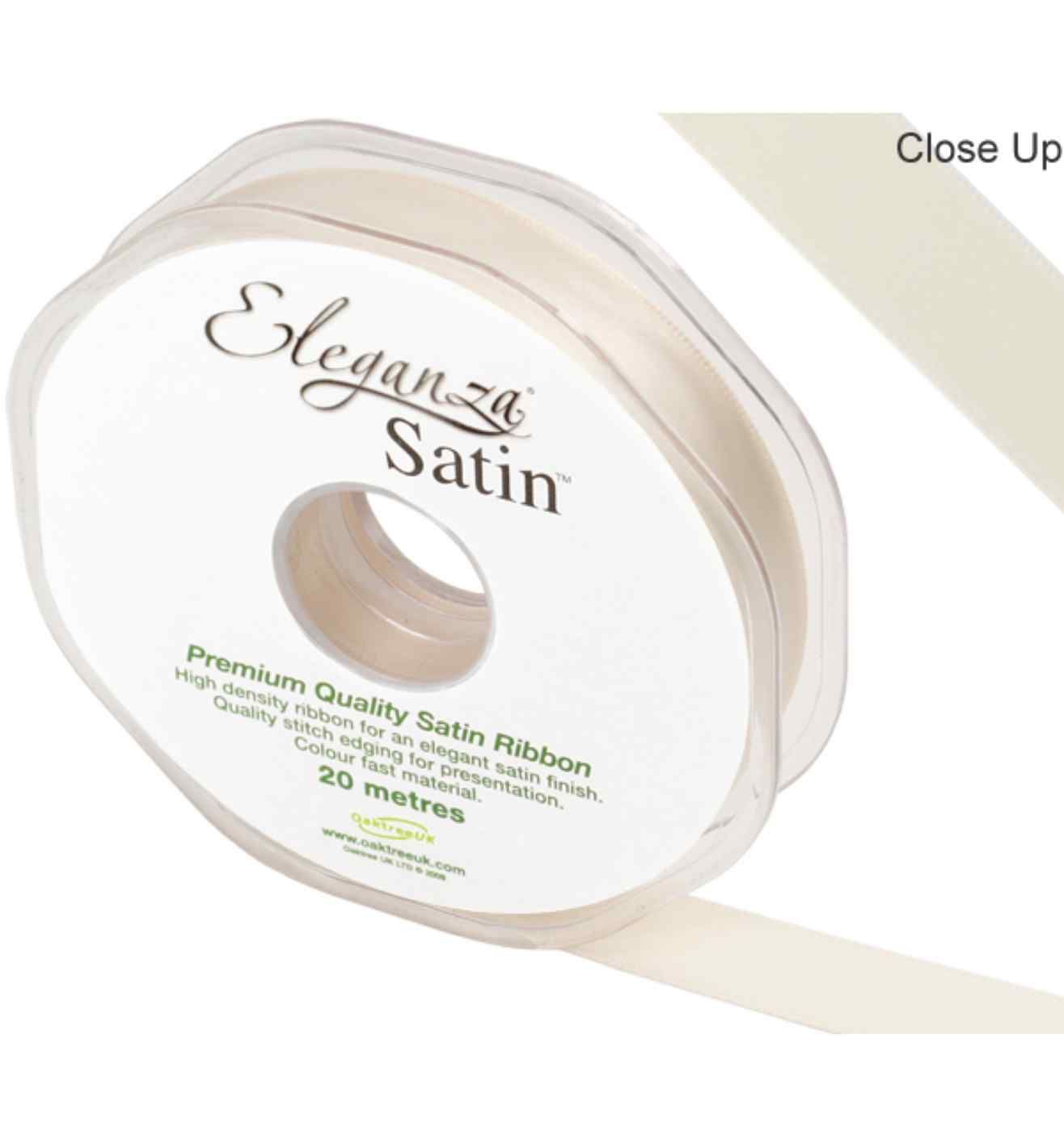 Eleganza Satin Double Faced Cream - 15mm x 20m