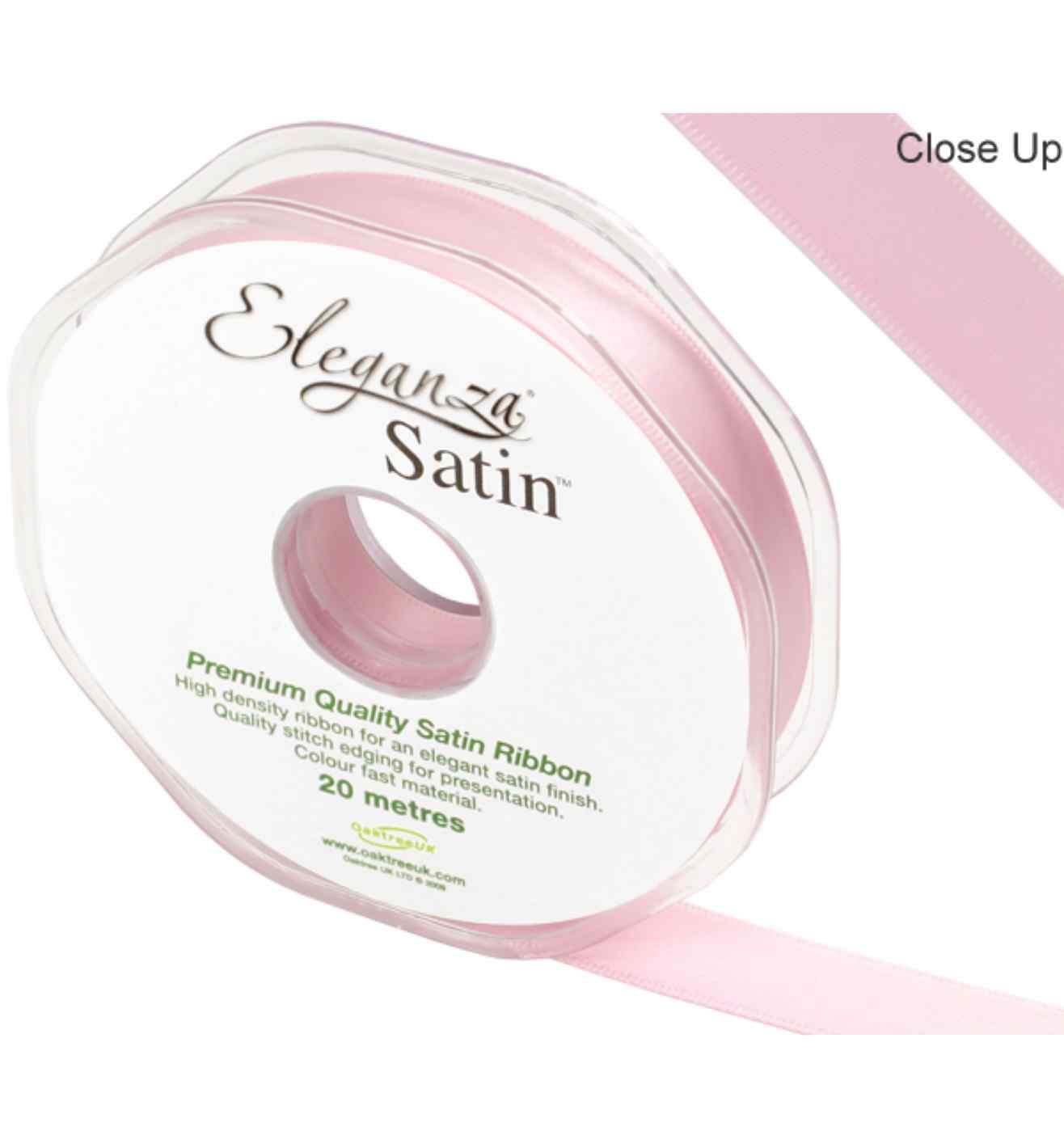 Eleganza Satin Double Faced Light Pink - 15mm x 20m