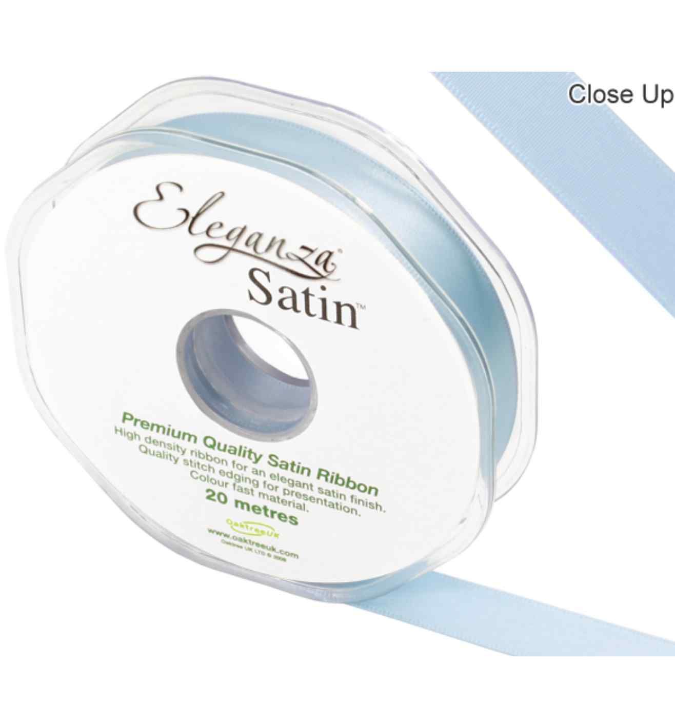 Eleganza Satin Double Faced Light Blue - 15mm x 20m