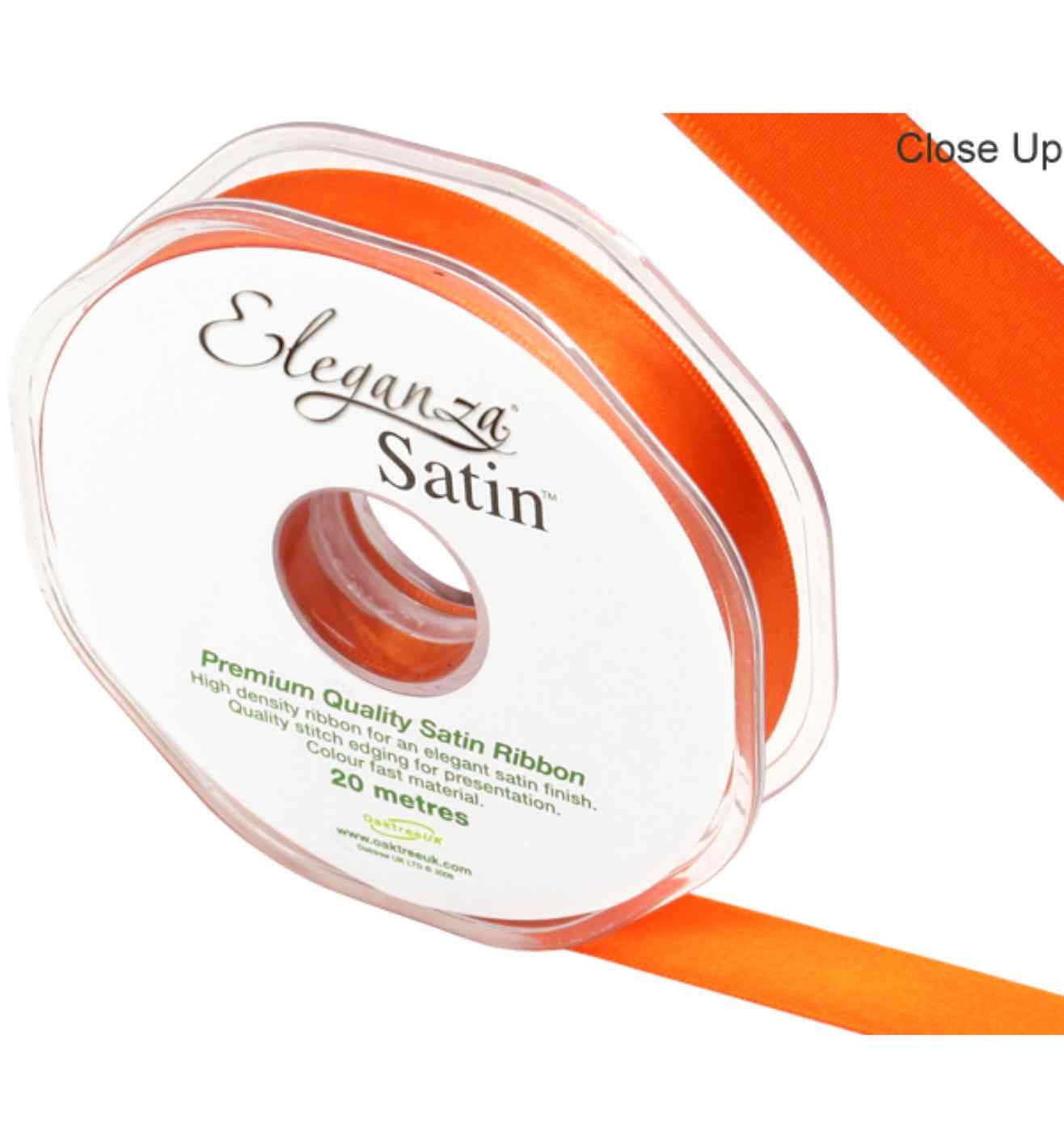 Eleganza Satin Double Faced Orange - 15mm x 20m