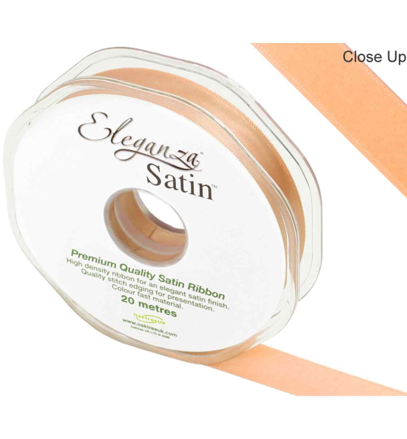 Eleganza Satin Double Faced Peach - 15mm x 20m