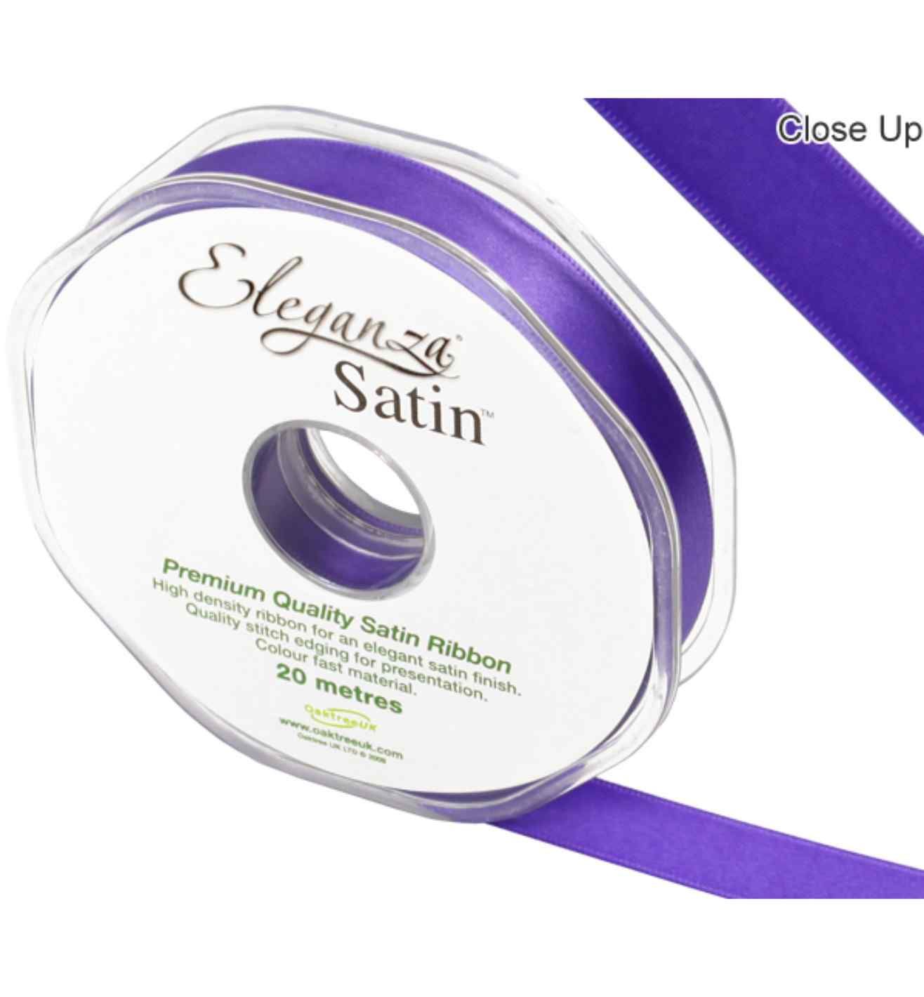 Eleganza Satin Double Faced Purple - 15mm x 20m
