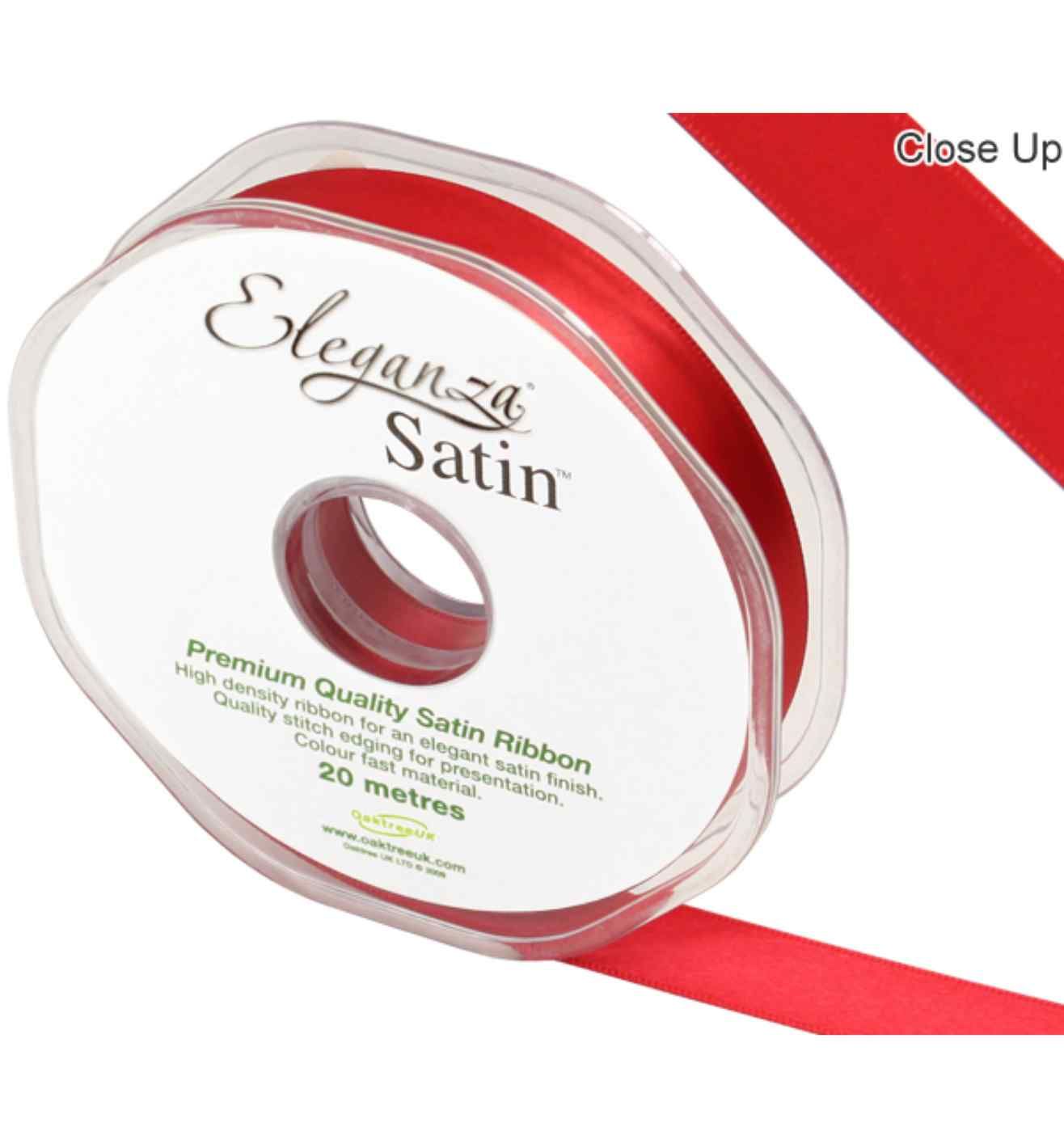 Eleganza Satin Double Faced Red - 15mm x 20m