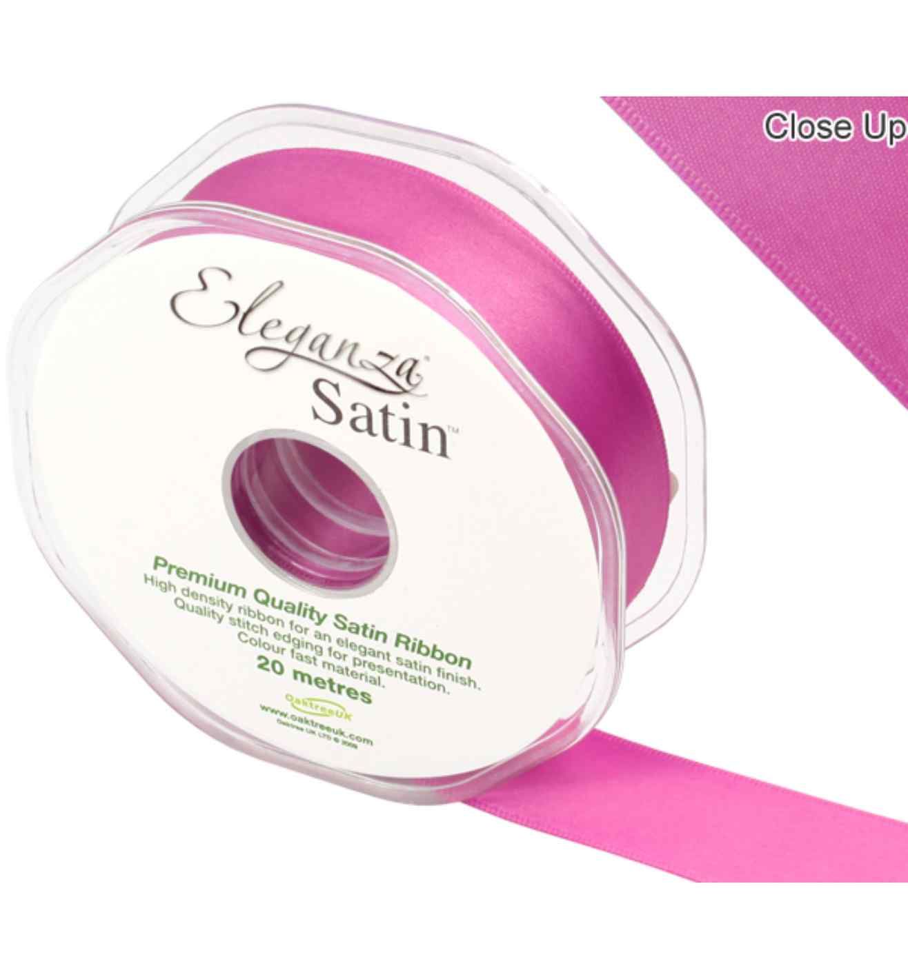 Eleganza Satin Double Faced Cerise - 25mm x 20m
