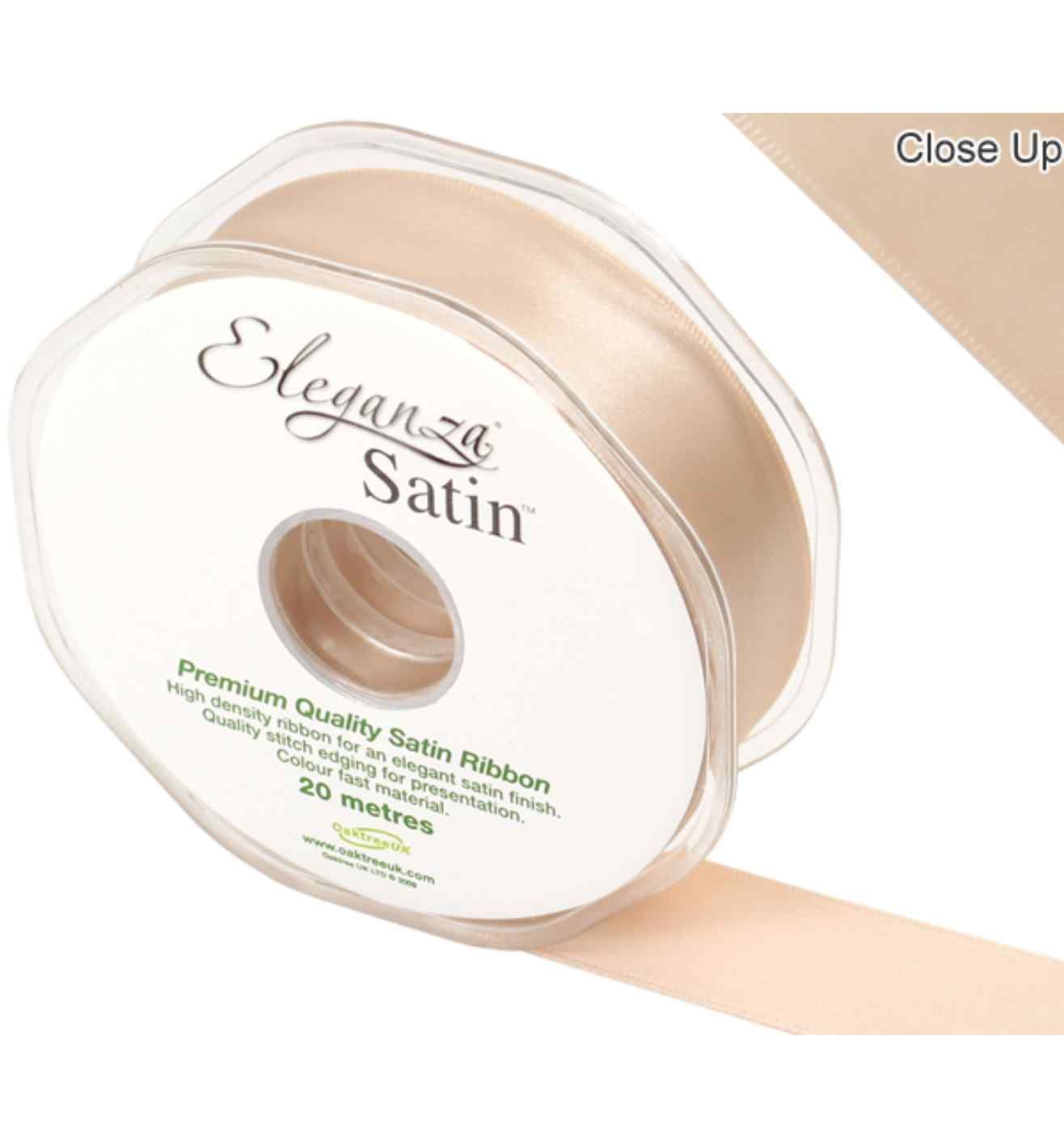 Eleganza Satin Double Faced Champagne Gold - 25mm x 20m