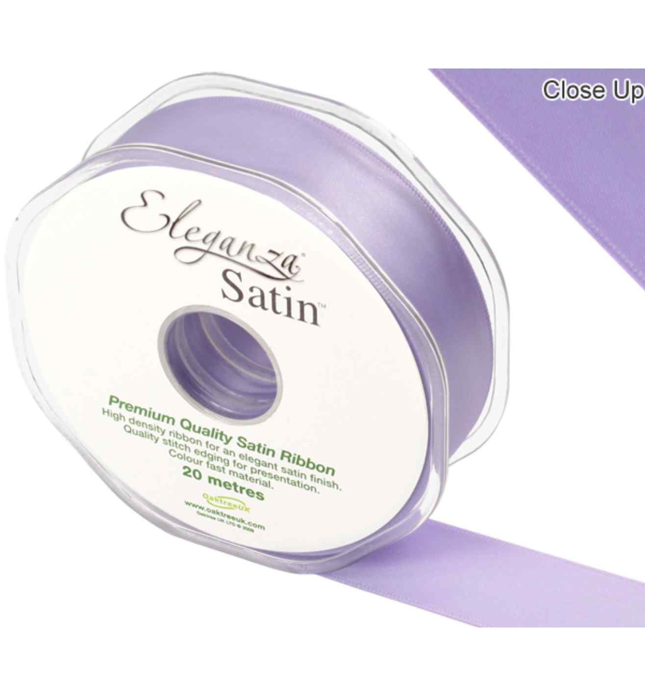 Eleganza Satin Double Faced Lavender - 25mm x 20m