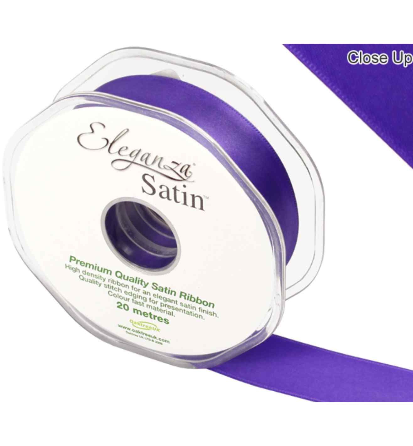 Eleganza Satin Double Faced Purple - 25mm x 20m