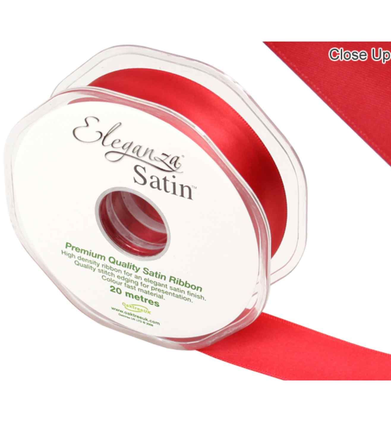 Eleganza Satin Double Faced Red - 25mm x 20m