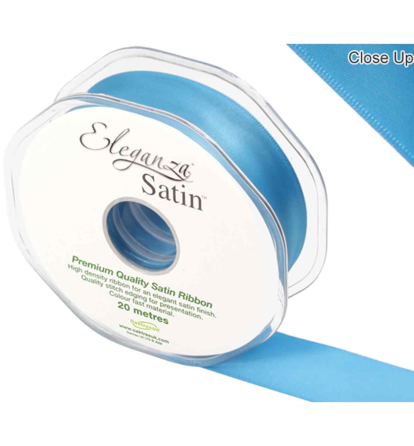 Eleganza Satin Double Faced Turquoise - 25mm x 20m