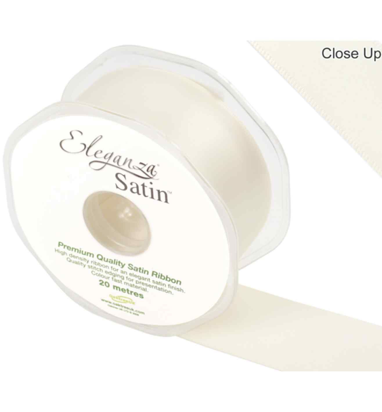 Eleganza Satin Double Faced Ivory - 38mm x 20m