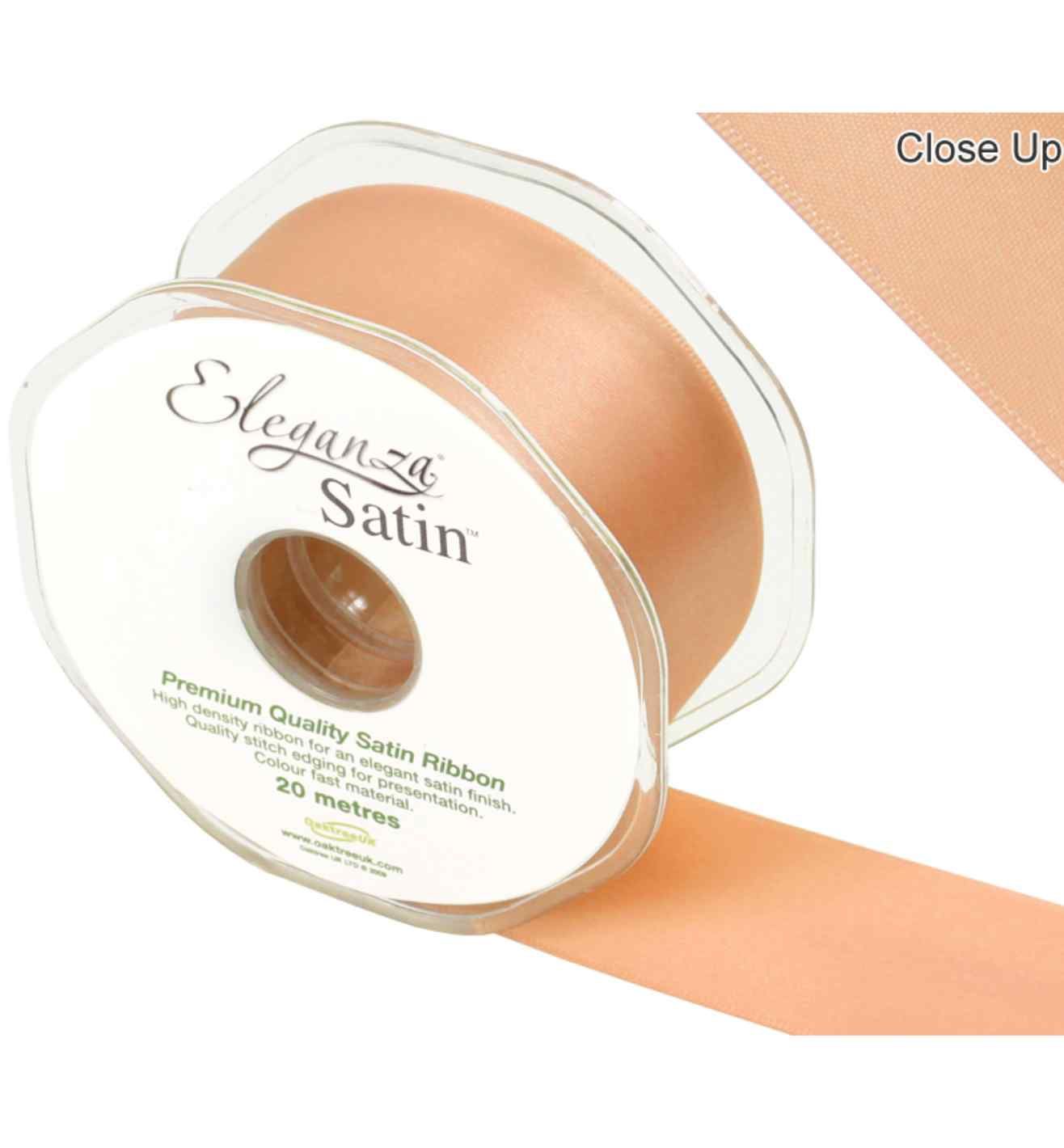 Eleganza Satin Double Faced Peach - 38mm x 20m