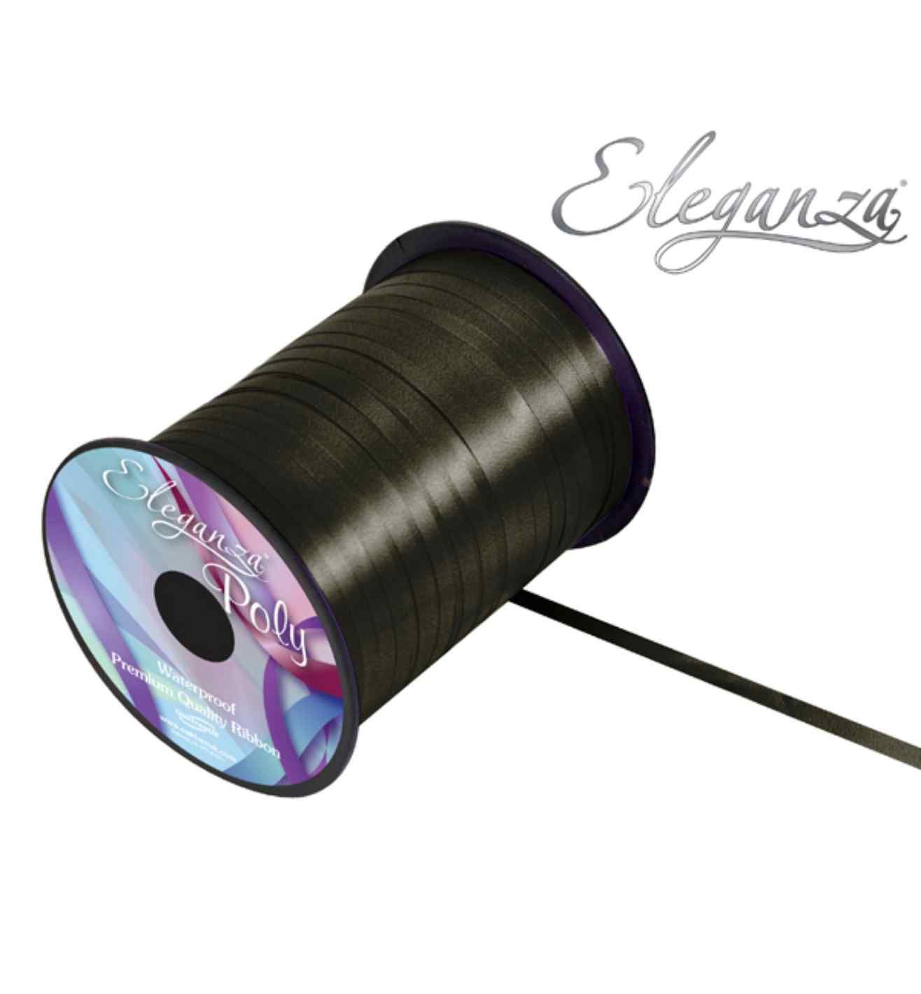 Eleganza Poly Curling Ribbon Black - 5mm x 500yds