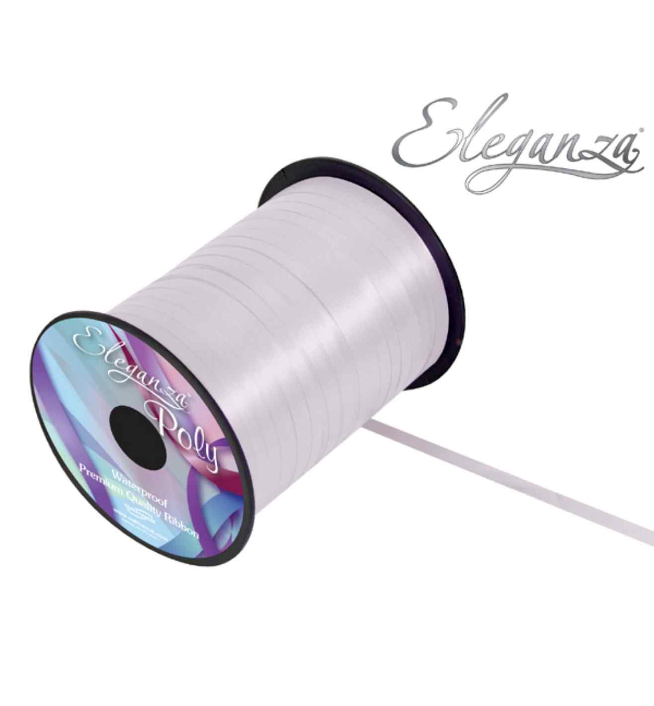 Eleganza Poly Curling Ribbon White - 5mm x 500yds