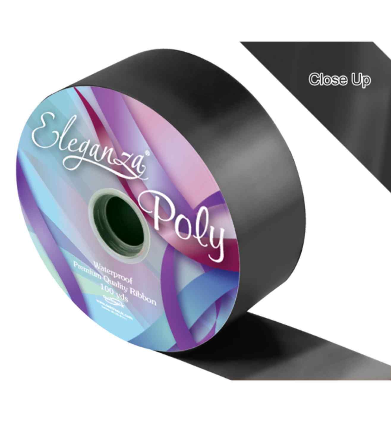 Eleganza Poly Ribbon Black - 50mm x 91m