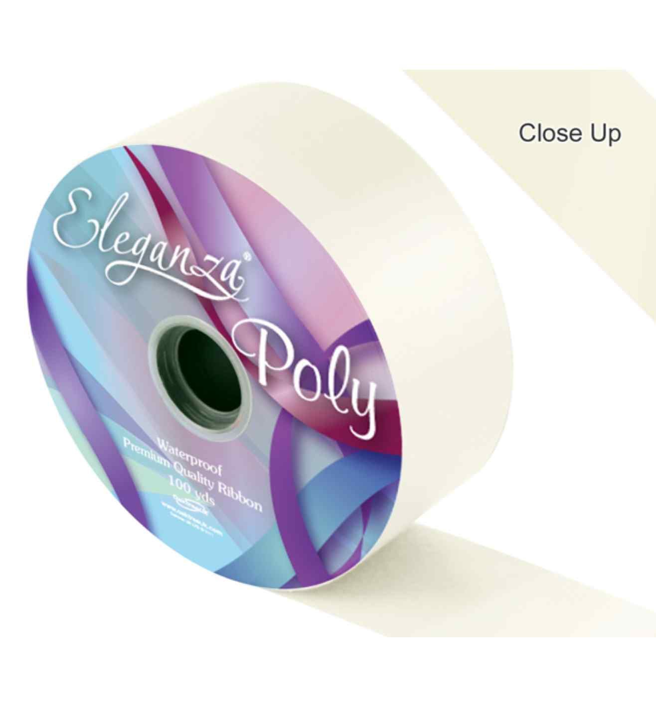 Eleganza Poly Ribbon Ivory - 50mm x 91m