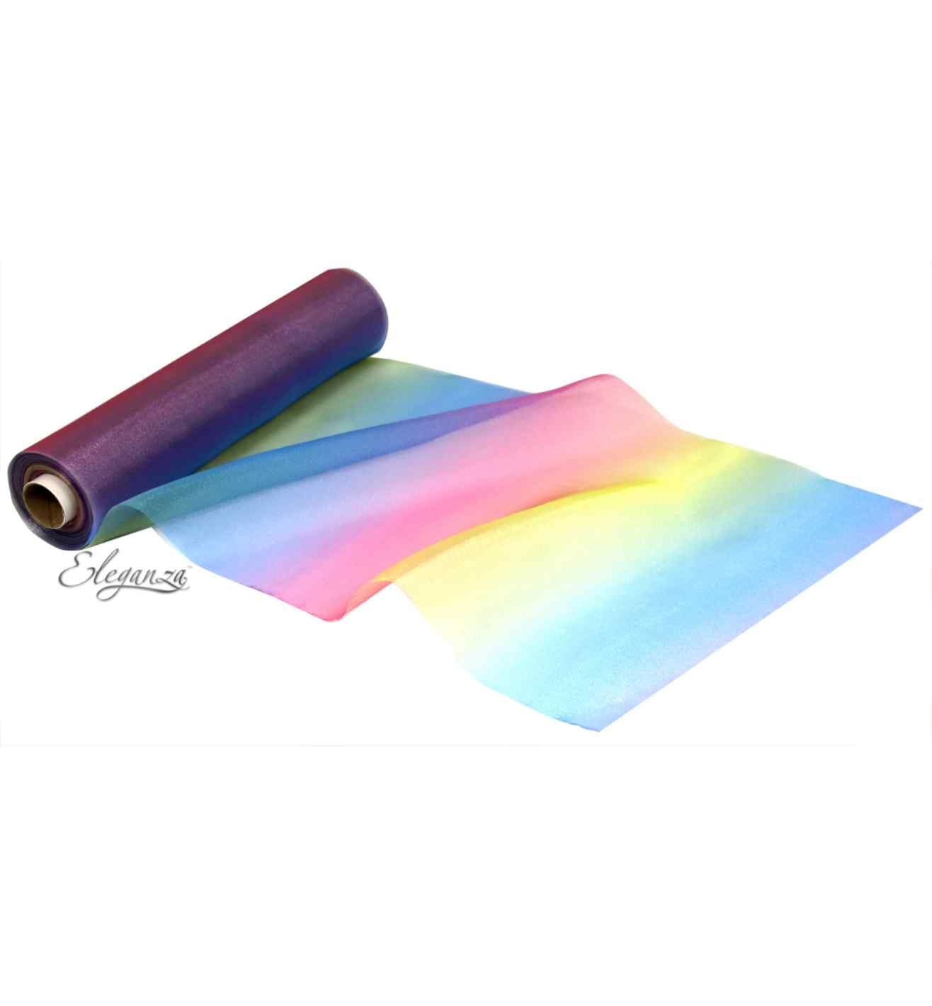 Eleganza Soft Sheer Organza Rainbow - 29cm x 20m