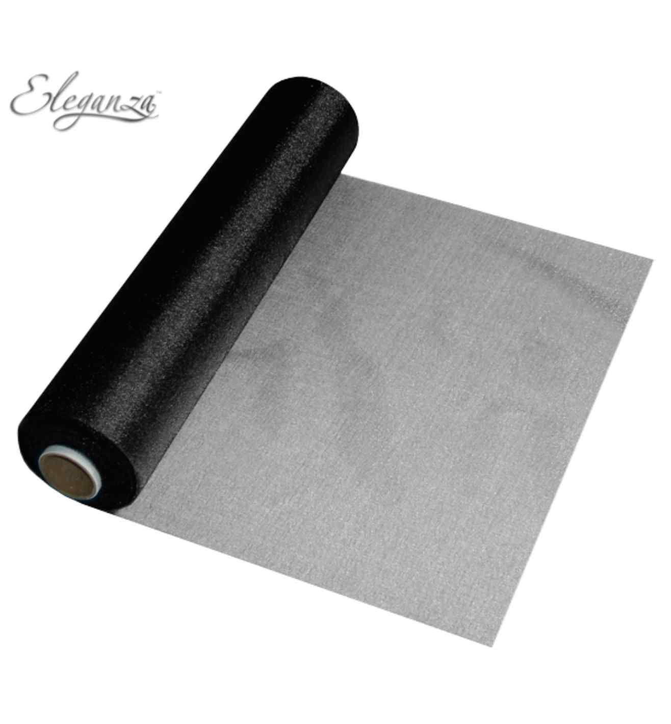 Eleganza Soft Sheer Organza Black - 29cm x 25m