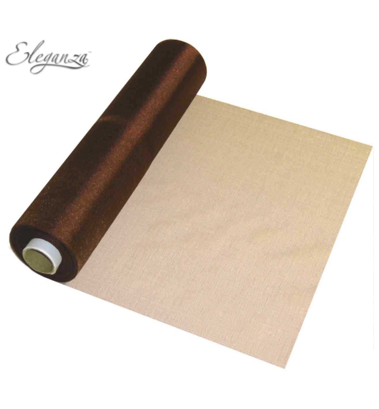 Eleganza Soft Sheer Organza Chocolate Brown - 29cm x 25m