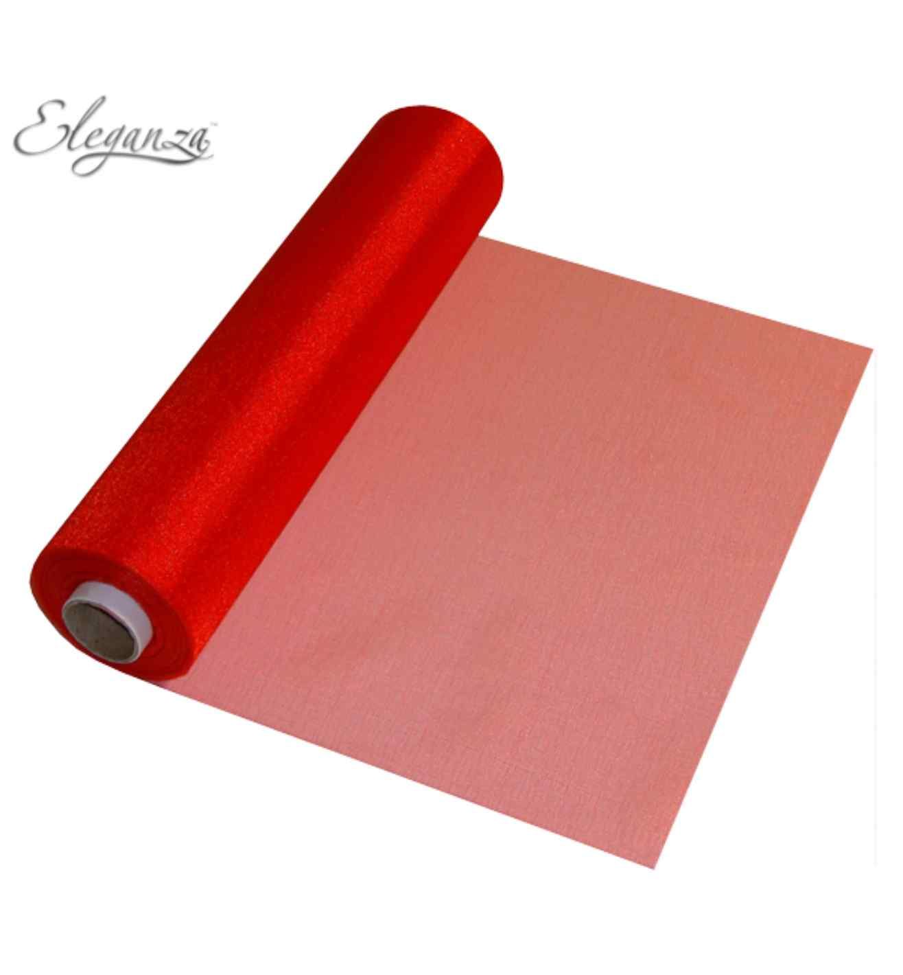 Eleganza Soft Sheer Organza Red - 29cm x 25m