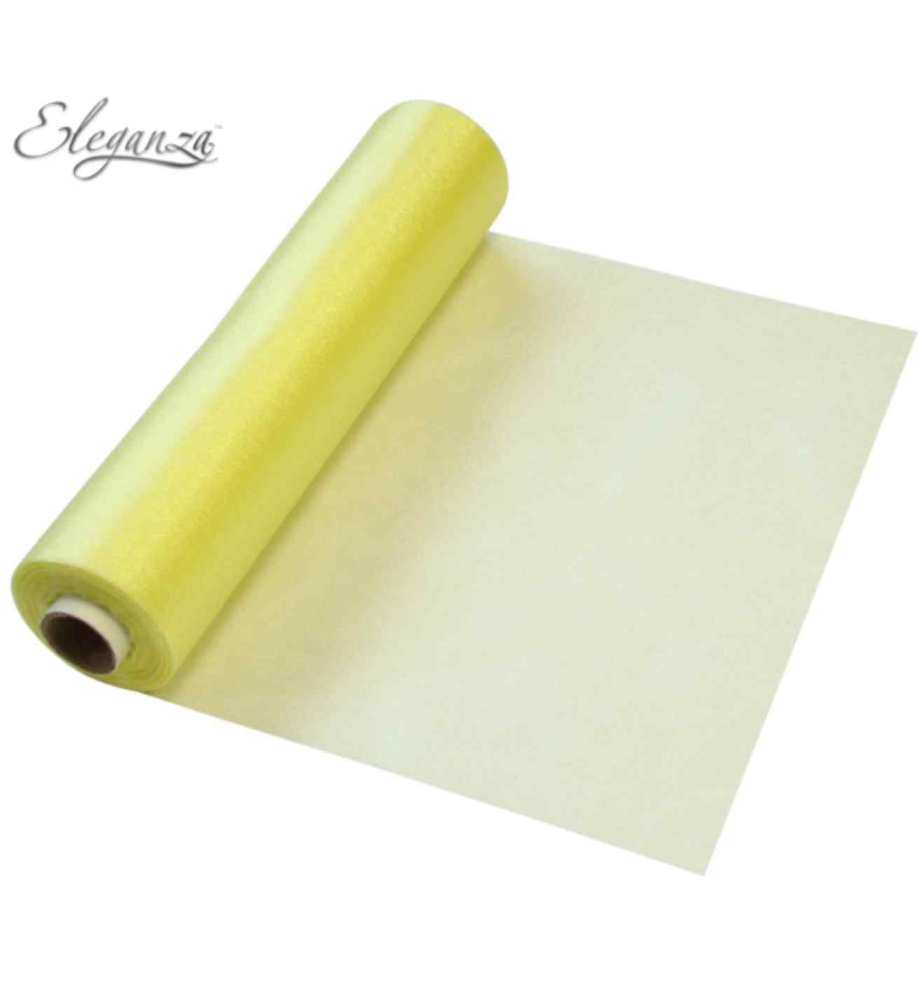 Eleganza Soft Sheer Organza Pale Yellow - 29cm x 25m