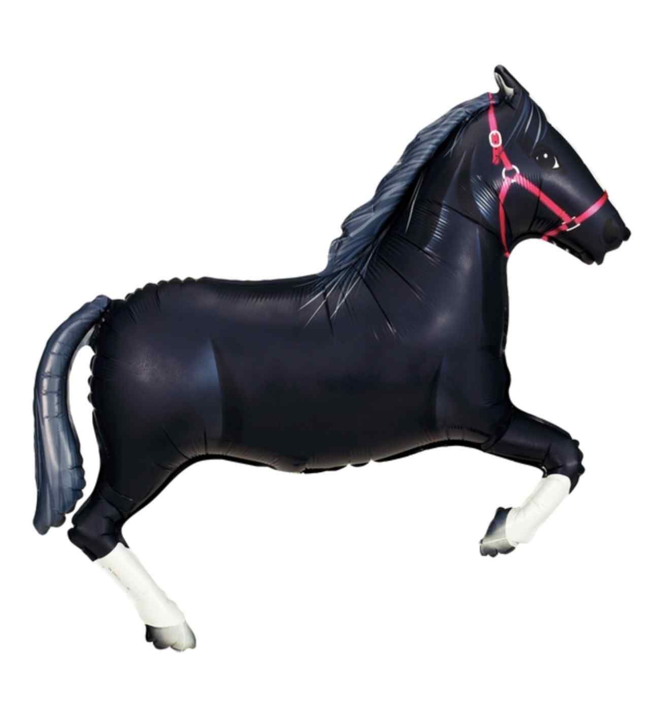 Mini Horse Black Flexmetal Foil Balloon