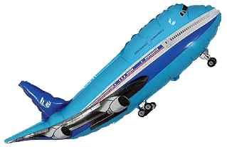 Mini Blue Passenger Plane Flexmetal Foil Balloon