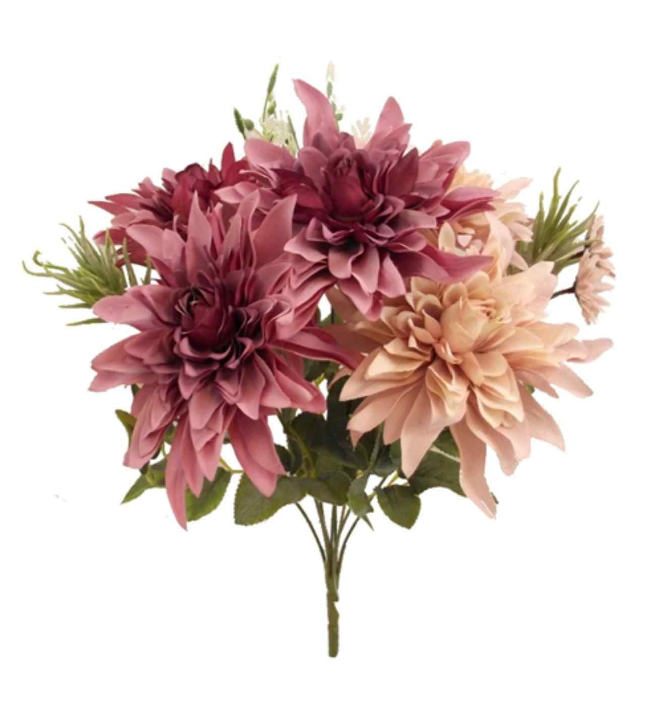 Dahlia Mixed Bush w/ Foliage Mauve / Peach 43cm