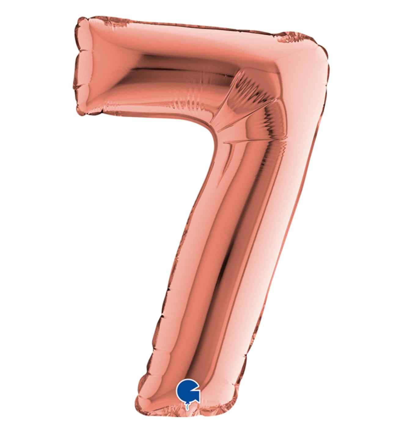 14" Rose Gold Number 7 Grabo Foil Balloon