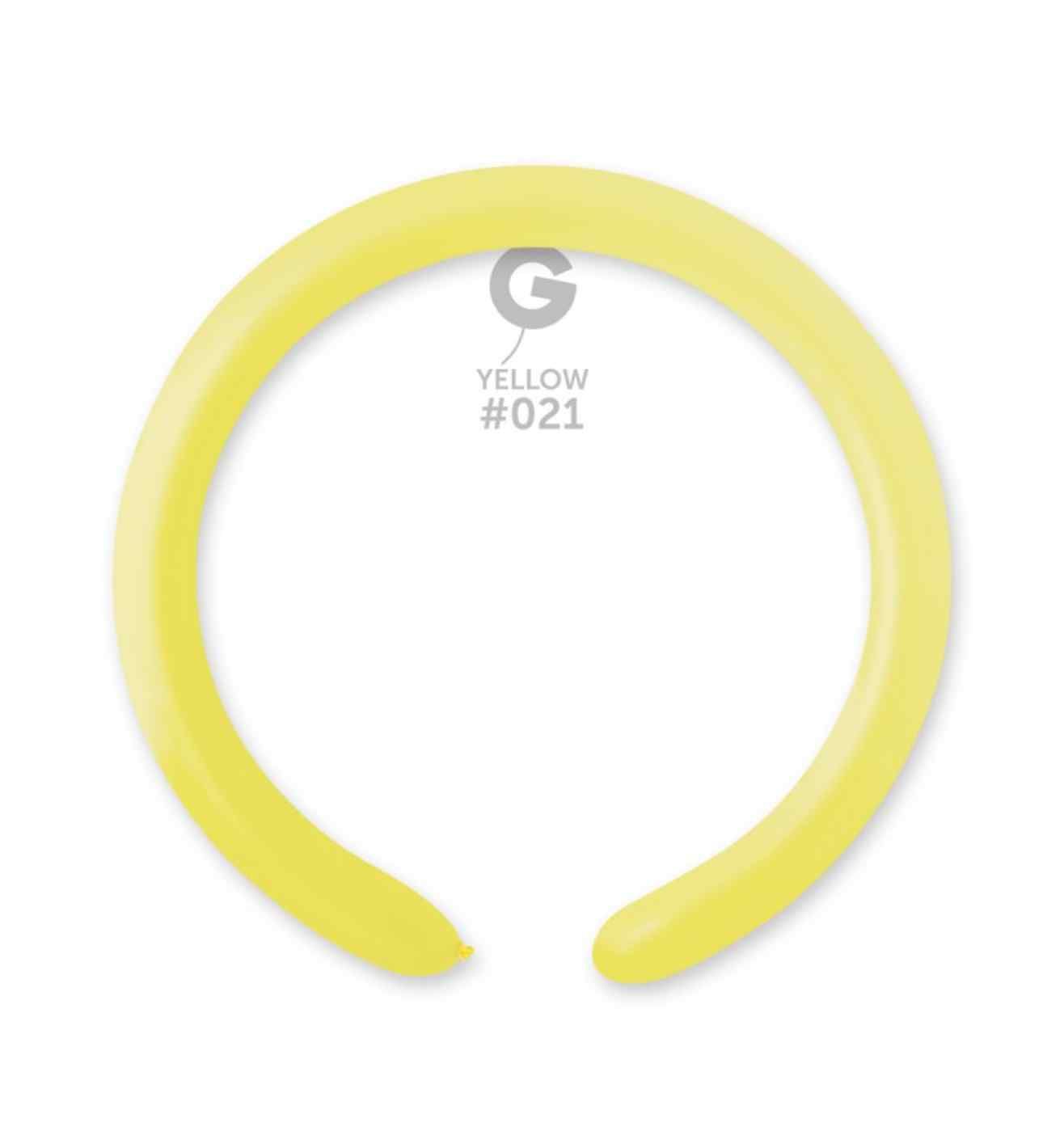 2" Gemar Neon Yellow Modelling Balloon 100ct