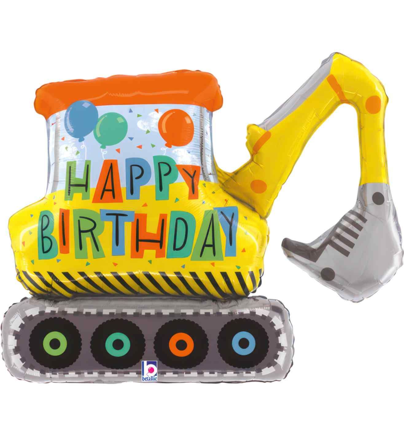 Betallic Birthday Construction Excavator Foil