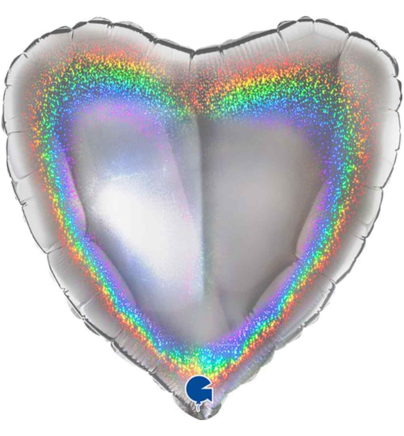 18" Grabo Glitter Holographic Silver Heart