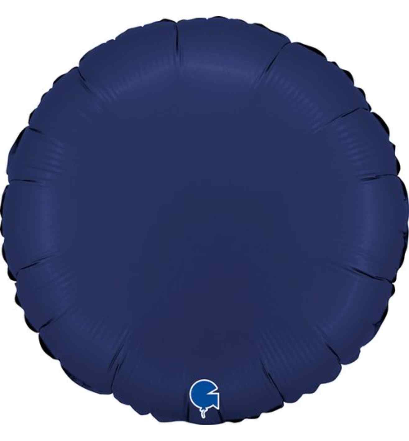 18" Grabo Foil Round Satin Navy Blue