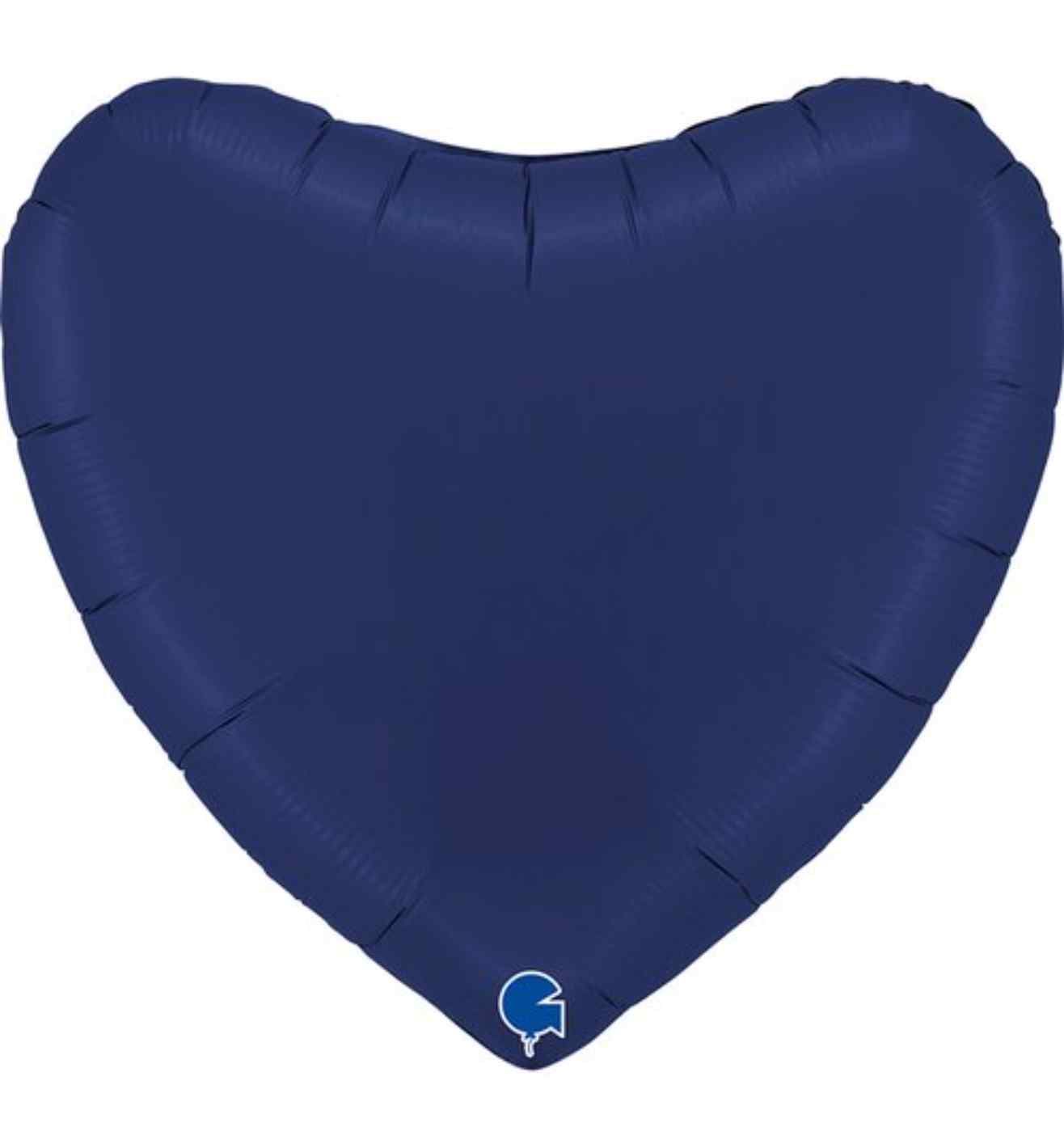 36" Grabo Satin Blue Navy Heart