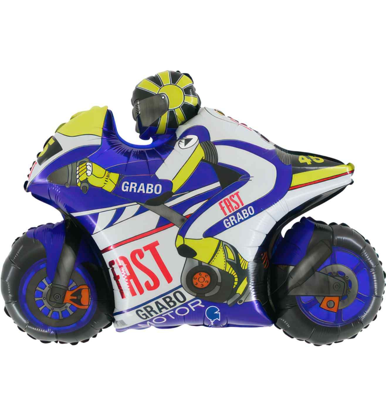 29" Grabo Motto GP Blue Foil Balloon