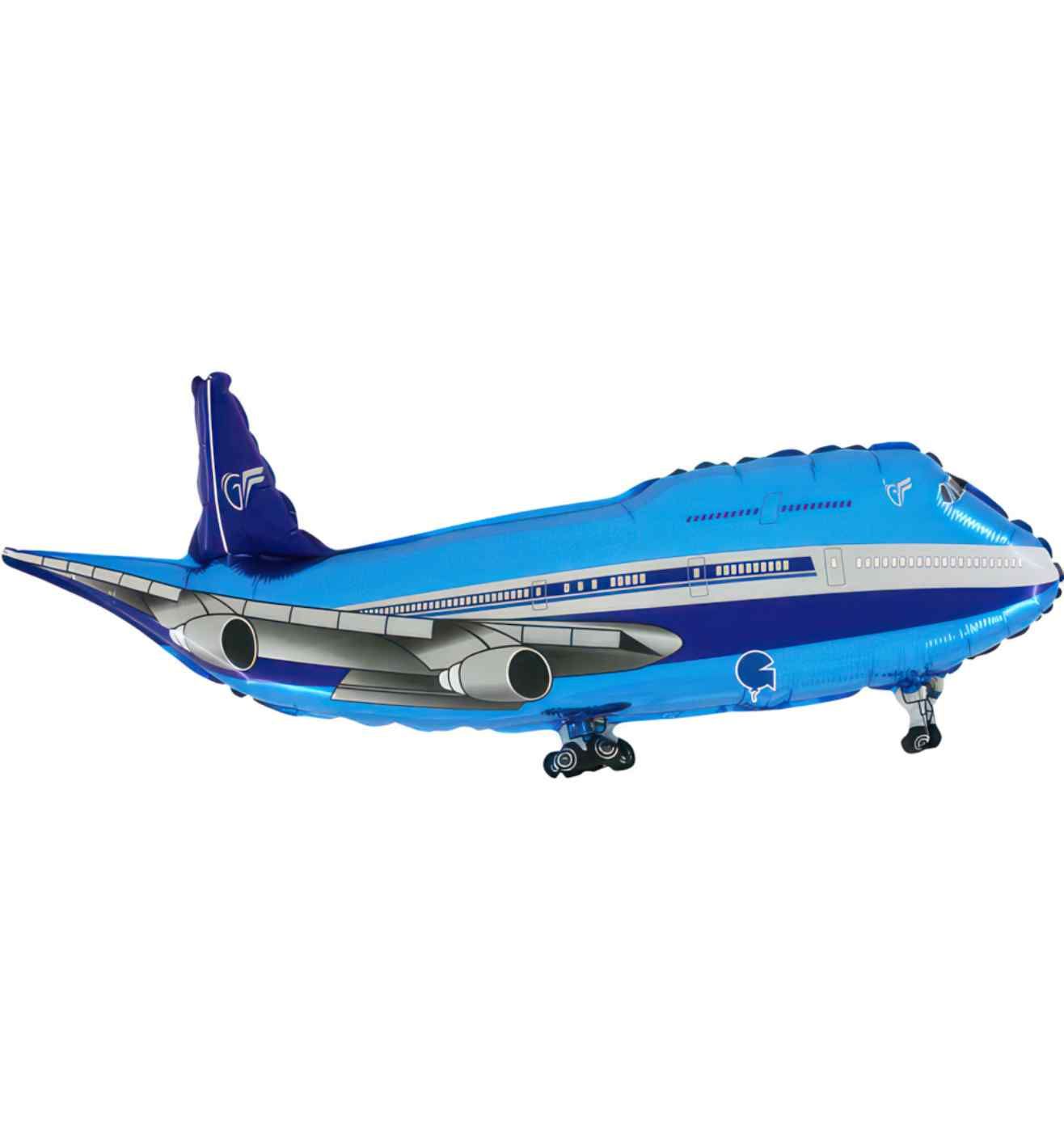 38" Grabo Airplane Blue Foil Baalloon - Unpackaged